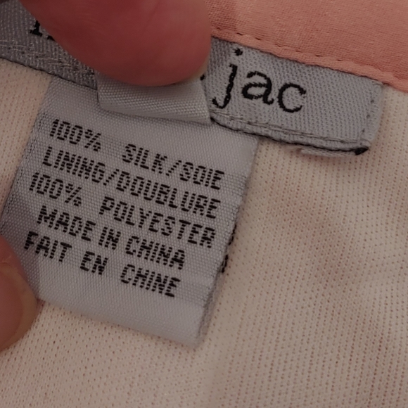 Mac & Jac women's silk pinstripe pleated hem fully lined pink skirt size 16 - Picture 10 of 10